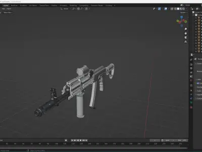 AK 74M SPETSNAZ AAA 3D MODEL Low-poly 3D model