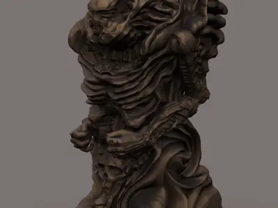 Gigeresqe statue of skeleton 3D print model