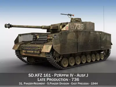 PzKpfw IV - Panzer 4 - Ausf J - 736 3D model