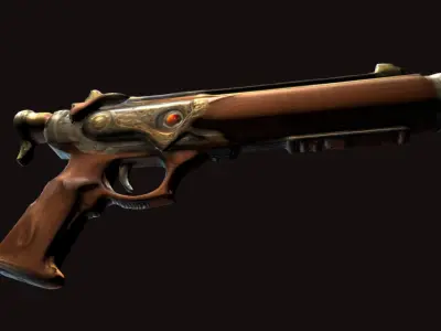 Steampunk Fantasy Pistol Free 3D model