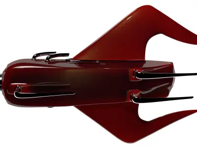 Rocket toy jet plane in maroon 3D model