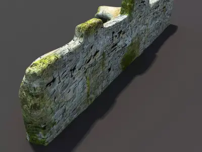 English Castle Ruin 2 Low-poly 3D model