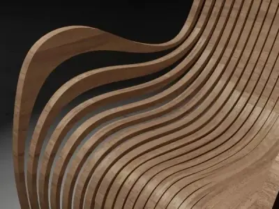 Parametric Wooden Chair Modern Furniture 3D Model 3D model