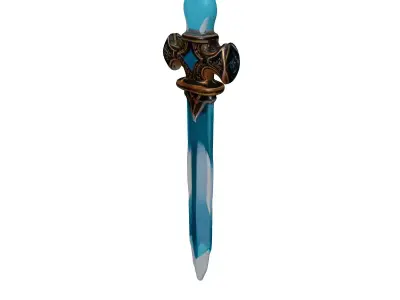 Glowing Crystal Dagger 3D Model 3D model