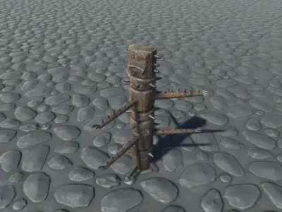 Wooden Dummy Low-poly 3D model