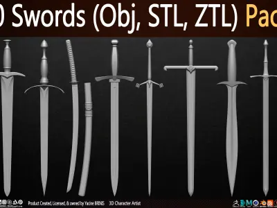 Pack of Swords Volume 01 Low-poly 3D model