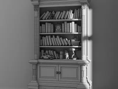 Bookcase diorama 3D model