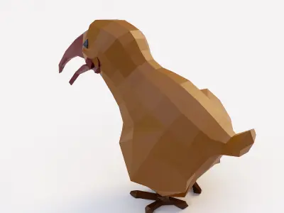 Kiwi bird 3d model  Low-poly 3D model