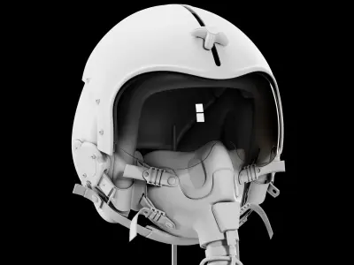 High Quality HGU-33 Fighter Pilot Helmet with MBU-12 Oxygen Mask 3D model