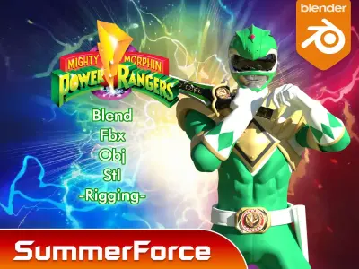 Green Ranger - Mighty Morphin Power Ranger 3D model