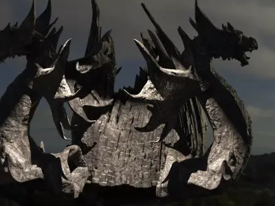 Druid Primeval dragon throne walls  3D model