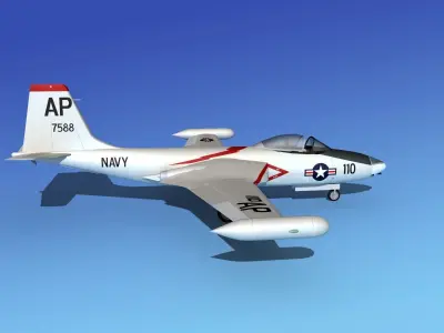 McDonnell F2H4 Banshee V07 3D model