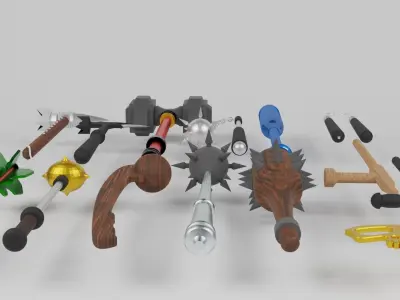 Medieval weapon set Free 3D model