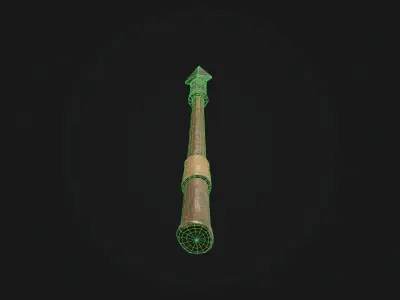 Assegay two arrowheads Low-poly 3D model