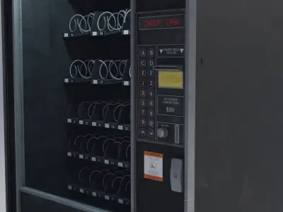 80s Retro Vending Machine with 8K 4K and 2K Textures Low-poly 3D model