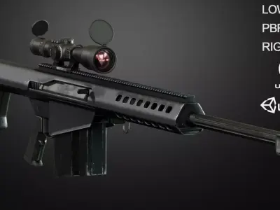 M82 Barrett Low-poly 3D model