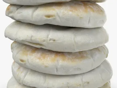 Pile Pita Bread 3D model