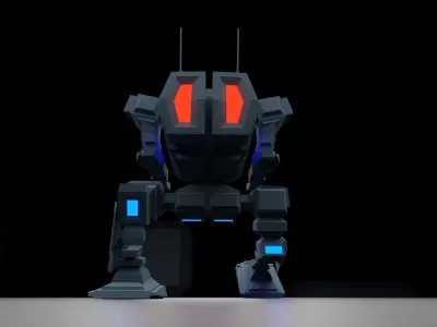 Mech Warrior - Walker - Termiwalker Mk1 Low-poly 3D model