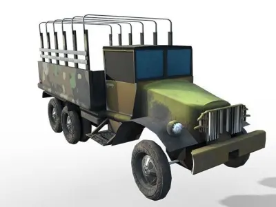 Military Truck Low Poly - 3D Model Low-poly 3D model