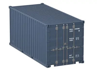 20 ft Container Gray 3D model