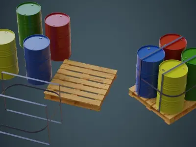 Barrel 1A Low-poly 3D model