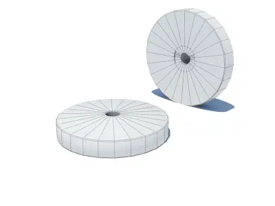 Set of historic millstones Low-poly 3D model