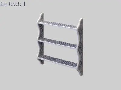 Triple Wavy Shelf 3D model