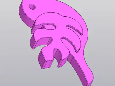 Bird with a wing-leaf Keychain Free 3D print model