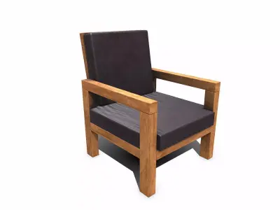 Armchair Low-poly PBR Free low-poly 3D model buy