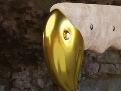 Arabian Islamic Scimitar Saif Damascus Steel 3D model