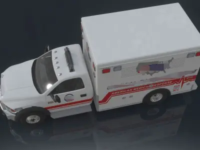 Emergency Ambulance 911 Low-poly 3D model