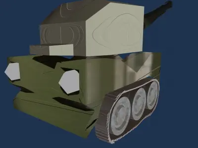 Game Ready Tank Low-poly 3D model