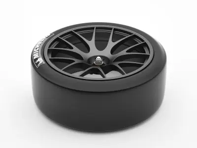 Wheel Racing BBS with Slik Tire 3D model