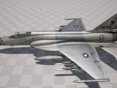 Rigged JF-17 Fighter Jet 3D model