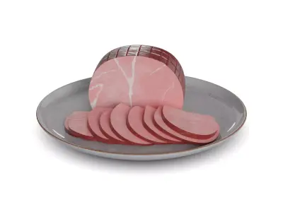 Meat snacks and cabanossi Honey Glazed Ham Slices Low-poly 3D model