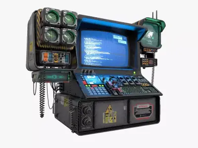 Radar CPU Computer Low-poly 3D model