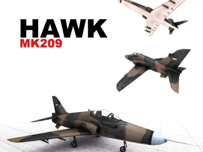 BAE HAWK MK 209 Low-poly 3D model