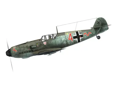 Messerschmitt - BF-109 E - Red 4 3D model