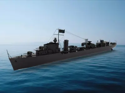 R-class destroyer 3D model