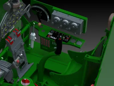 F6F Hellcat complete cockpit 1-4 scale 3D print model