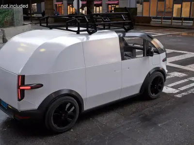 Minibus Electric White Rigged for Maya 3D model