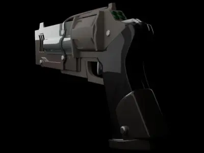 Vanguard Revolver Sci-Fi Hand Cannon Free low-poly 3D model