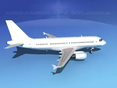 Airbus A319 Unmarked 3 3D model