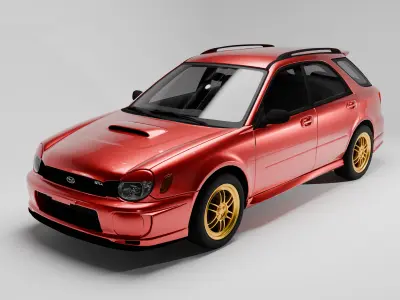 Subaru Impreza WRX Wagon Low-poly 3D model