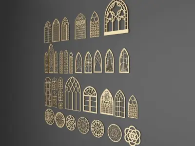 Gothic Windows Collections 2 3D model