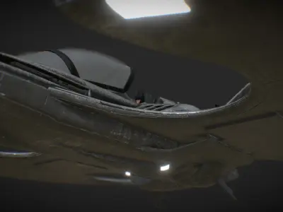 Batwing from the film Batman 1989 Low-poly 3D model