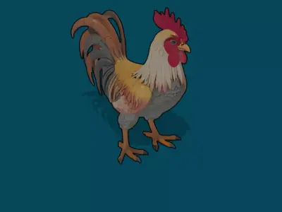 Cartoon big cock Low-poly 3D model