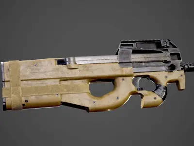 FN P90 Submachine Gun AAA Game Ready Asset Low-poly 3D model