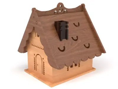  Wooden toy house 02 3D model