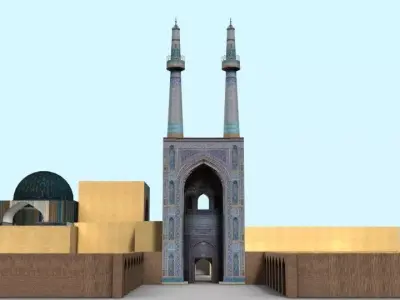 Jameh Mosque of Yazd Low-poly 3D model
